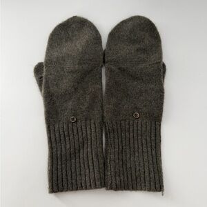 White + Warren Cashmere Pop Top Glove In Dark Slate Heather